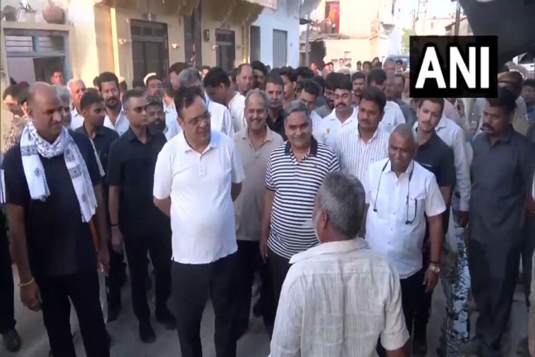 Rajasthan: Chief Minister Sharma walks in Bambori village