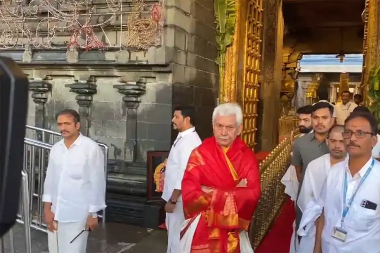 J-K LG Manoj Sinha offers prayers at Tirumala Venkateswara Temple, performs Abhishekam ceremony