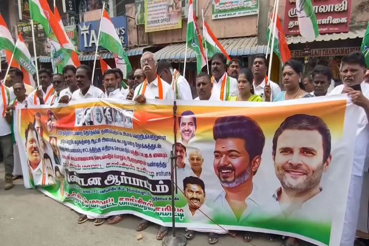Congress protests in Tamil Nadu over government formation