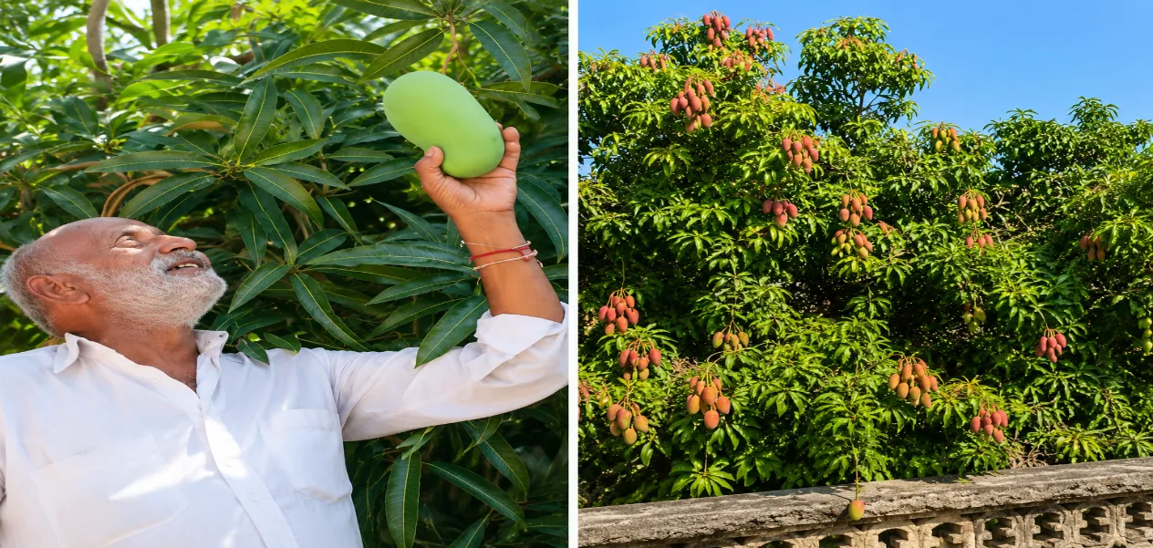 14 varieties of mangoes on one tree, a feat achieved by a Gujarat farmer