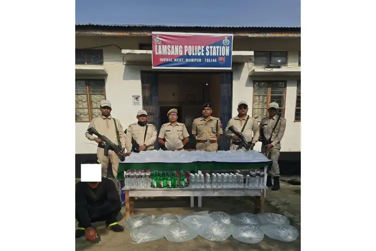Manipur Police arrests Bootlegger in Imphal West, seizes 250 litres of liquor
