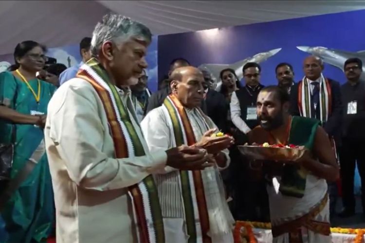 Rajnath Singh, Chandrababu Naidu lay foundation stone for fighter aircraft infrastructure project