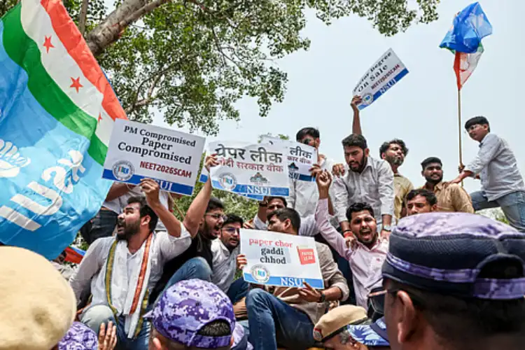 The Modi government is playing with the lives of 22–23 lakh students: AAP targets Centre over NEET paper leak.