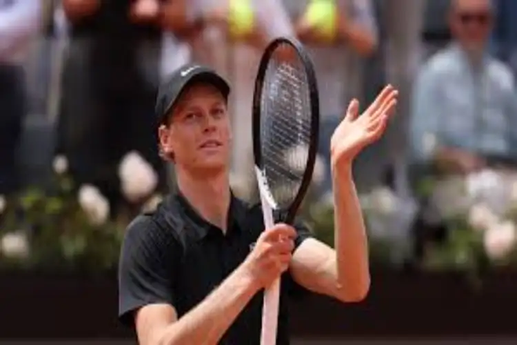 Jannik Sinner on brink of Italian Open history before rain suspends semi-final match