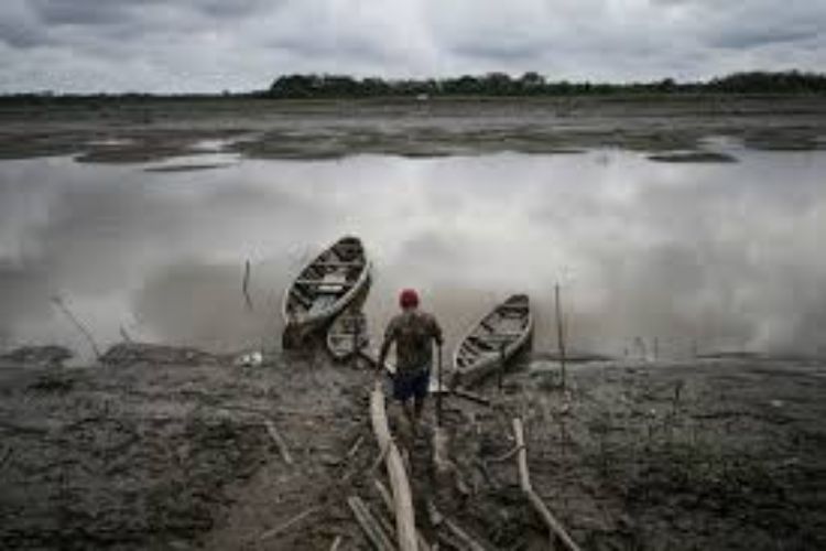 Oxygen depletion in rivers due to climate change