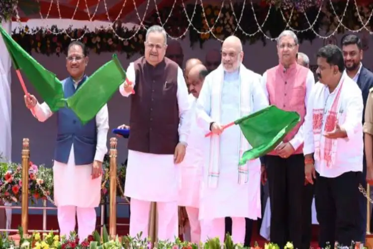 Chhattisgarh: Home Minister Amit Shah launches next-generation CG Dial-112 service, mobile forensic vans in Raipur