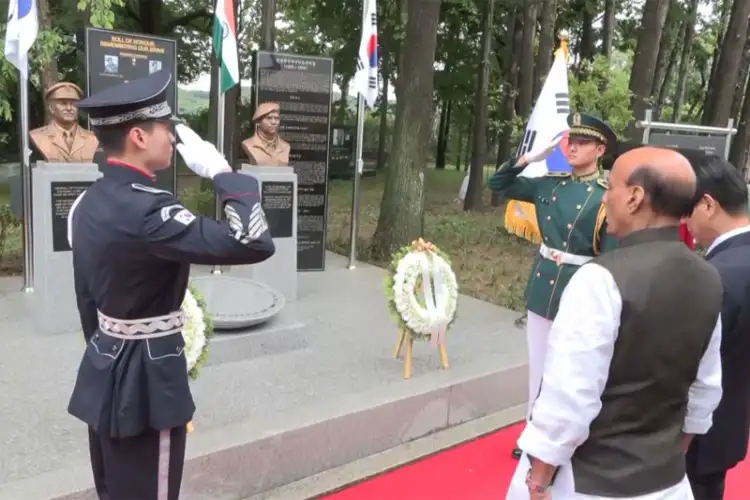 Rajnath Singh pays tribute to Indian Korean War veterans at Imjingak Peace Park