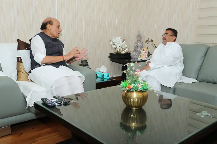 West Bengal CM Suvendu Adhikari meets Rajnath Singh in Delhi