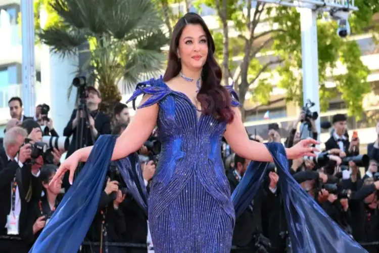 The Queen of Cannes, Aishwarya Rai Bachchan, wore a sculptural gown created by Amit Aggarwal.