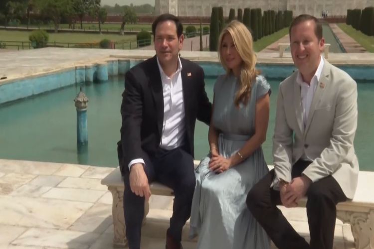 US Secretary of State Marco Rubio visited the Taj Mahal with his family.