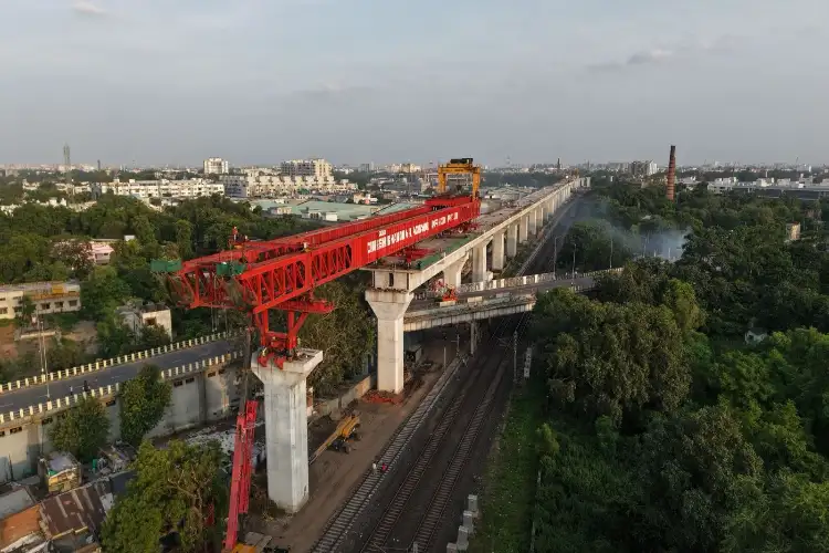 45-meter-long segmental bridge completed over Kalupur flyover in Amdavad for Mumbai-Ahmedabad bullet train project