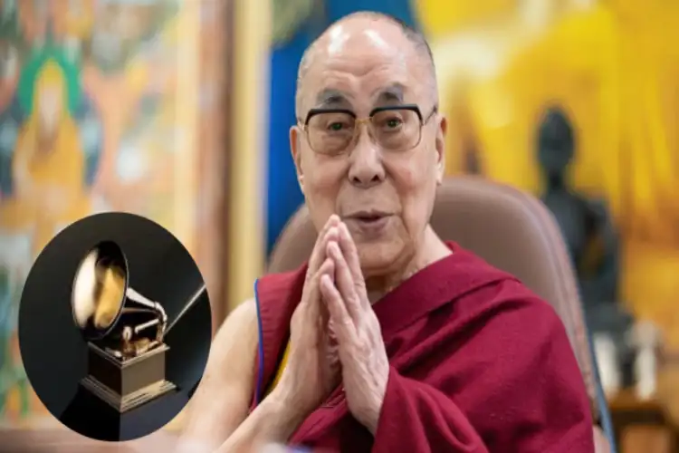 Dalai Lama recieves his Grammy Award for audiobook 'Meditations' at Dharamshala residence