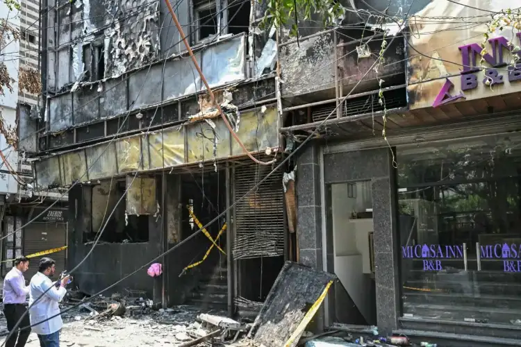 Malviya Nagar Fire: Investigation reveals locked roof exit; 5 teams dedicated to nab hotel manager