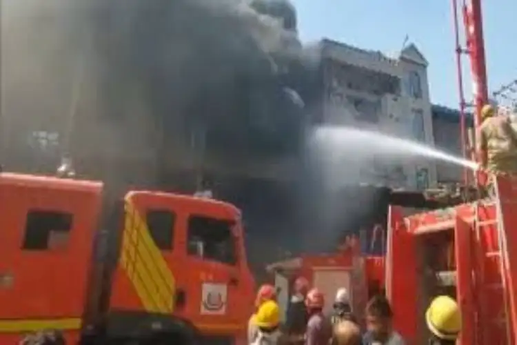 Massive fire breaks out in plastic factory in Narela Industrial Area in Delhi