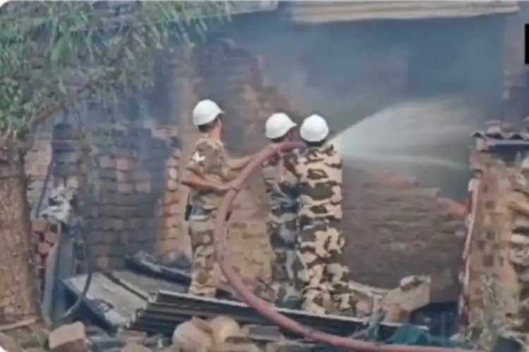 Massive fire erupts at firecracker warehouse in Bhopal