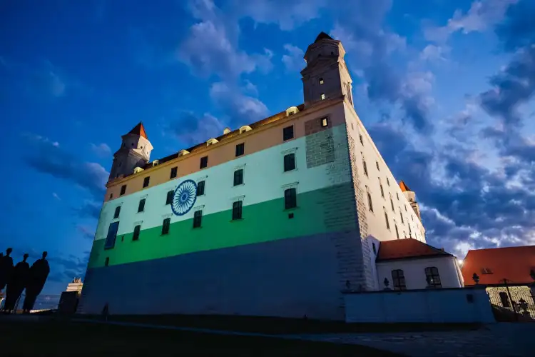 Bratislava Castle illuminated in tricolour during PM Modi's Slovakia visit; cultural, diplomatic engagements highlighted