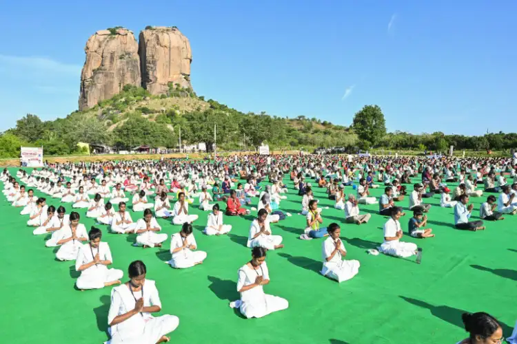 Visakhapatnam MP performs yoga at East Point Golf Club ahead of International Yoga Day