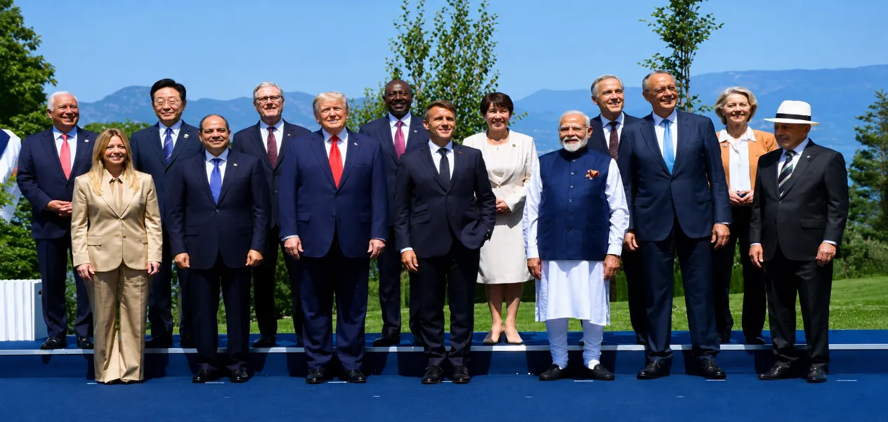 G7 Summit 2026: PM Modi posed for a historic photo with global leaders in France.