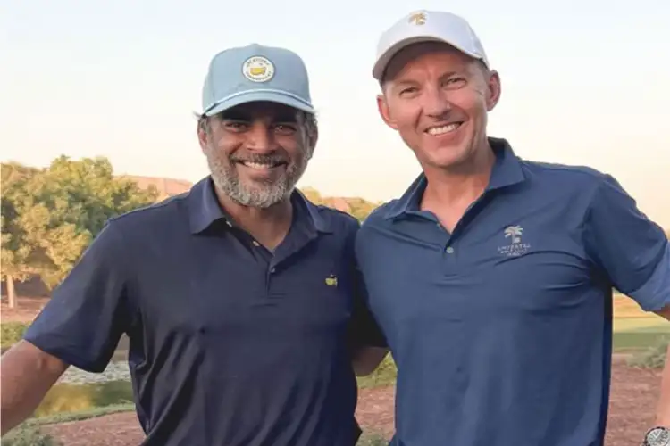 Brett Lee drops pics with R Madhavan from Dubai golf session