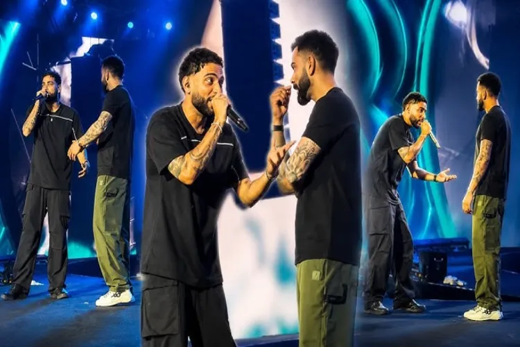 Virat Kohli grooved to Karan Aujla's songs.