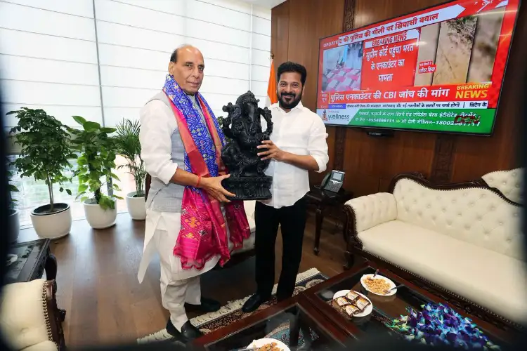 Telangana CM Revanth Reddy urges Rajnath Singh to develop Adilabad Airport with full facilities