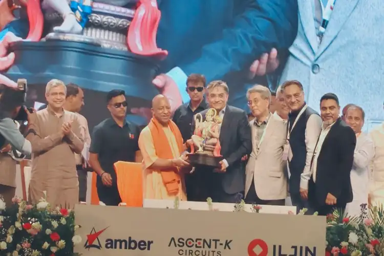 Yogi laid the foundation stone for an electronics manufacturing plant