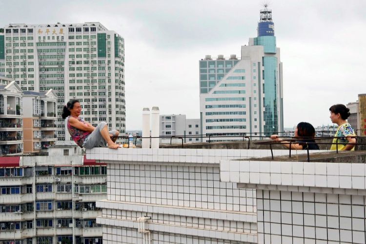 A depressed man committed suicide by jumping from a high-rise building.