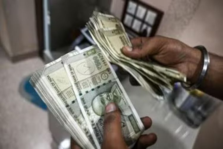 The rupee fell 39 paise to 95.77 against the US dollar in early trade.