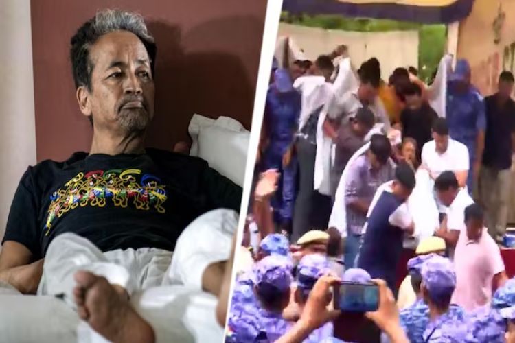 Safdarjung Hospital by Delhi Police on the 21st day of his hunger strike.