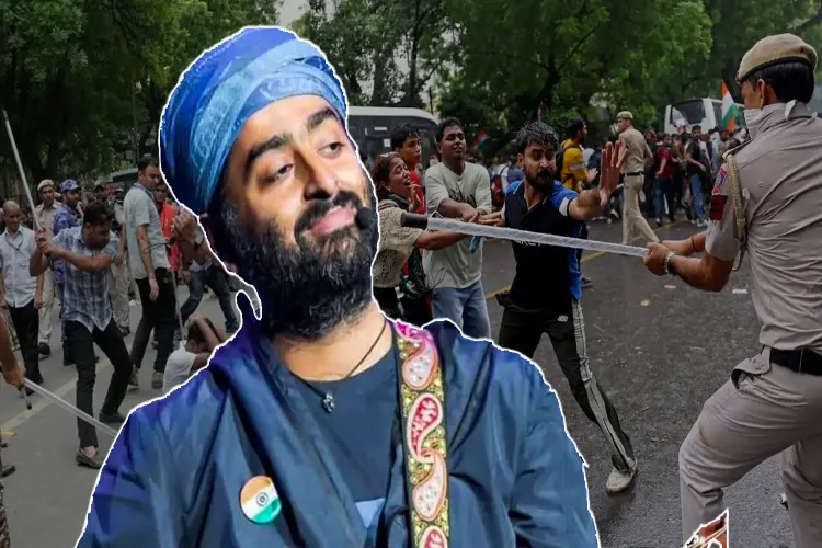 Arijit Singh's post intensifies debate over the protest and police action.