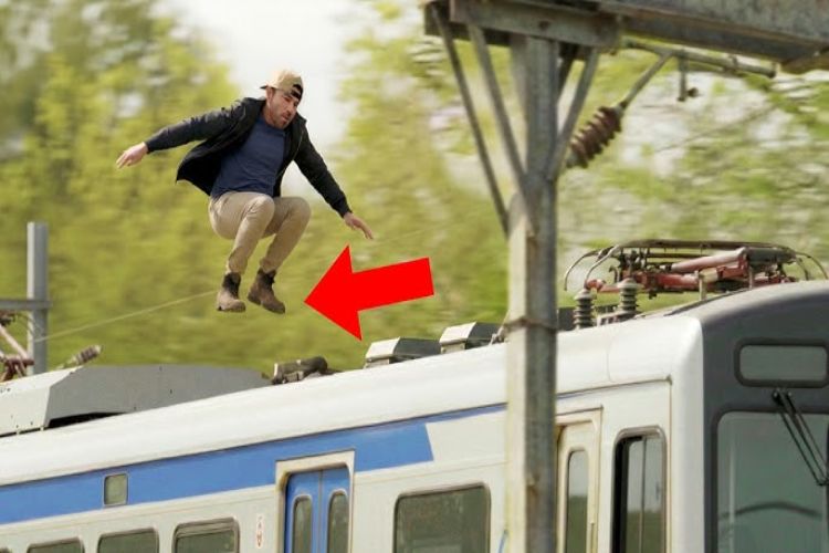 A jumping in front of a moving train in Uttar Pradesh.