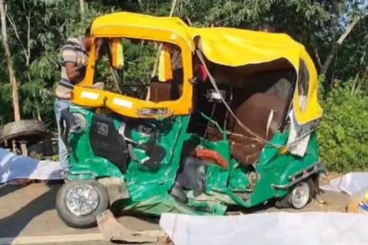 Tree falls on autorickshaw in Delhi, disrupting traffic