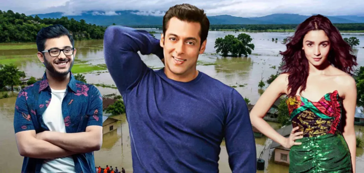 Rampaging floods in Assam: Salman Khan, Alia Bhatt, and CarryMinati step forward to help.