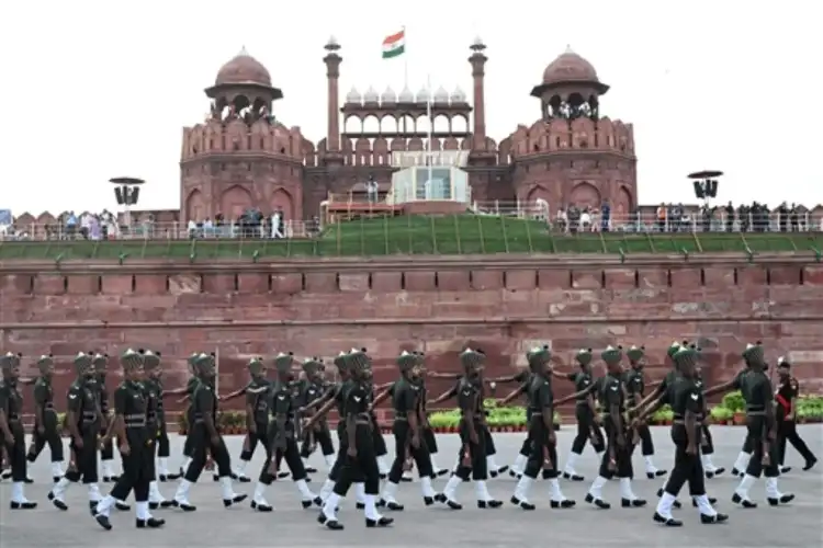 Full-dress rehearsal underway at Red Fort ahead of 80th Independence Day