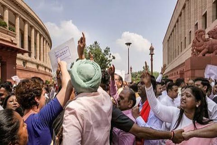 Ruling and opposition members clash in Parliament