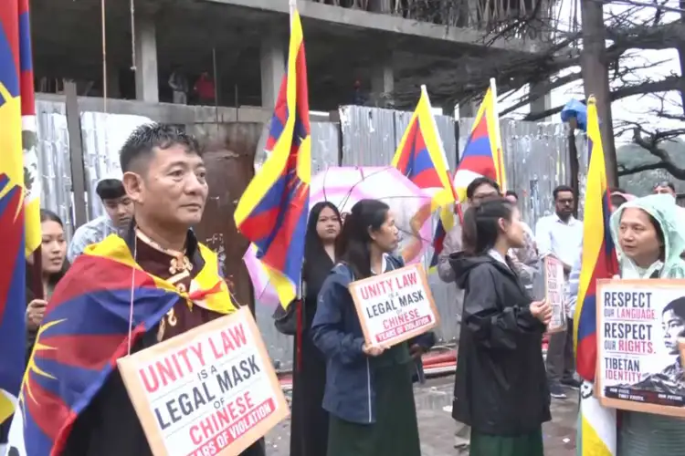 Dharamshala: Tibetans in-exile hold Tattoo protest against China's Ethnic Unity Law