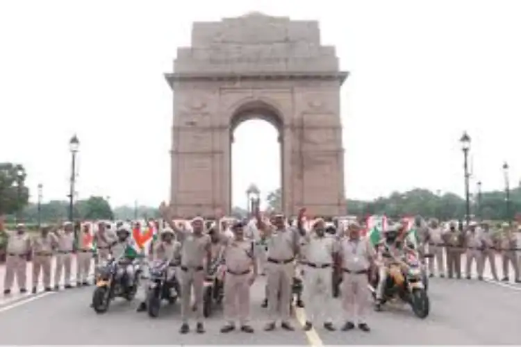 Delhi Police holds Tiranga Rally ahead of India's 80th Independence Day under the 'Har Ghar Tiranga' campaign