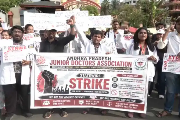Andhra Pradesh Junior doctors stage beach protest, seek govt response on demands