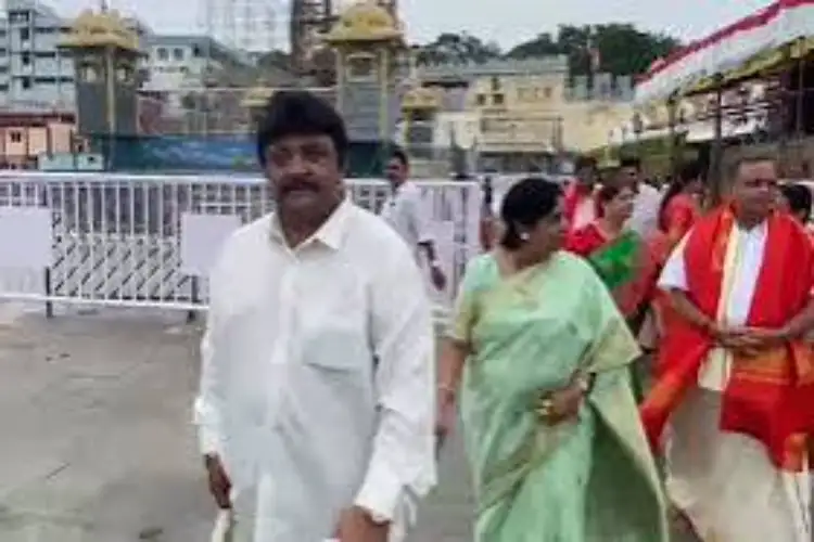 Andhra Pradesh: Tamil actor Prabhu Ganesan offers prayers at Sri Venkateswara Swamy temple in Tirumala