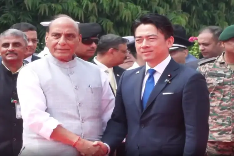 Japanese Defence Minister Shinjiro inspects Guard of Honour in presence of Defence Minister Rajnath Singh