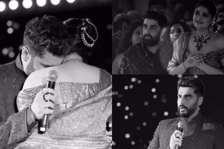 Arjun Kapoor remembers late mom, tears up at Anshula's wedding