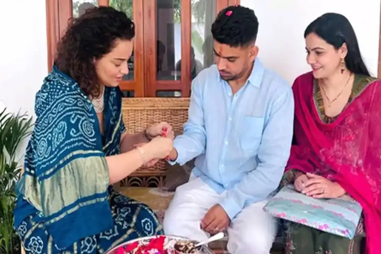 Raksha Bandhan 2026: Kangana Ranaut ties rakhi to 'pyaare bhai', wishes him 'swasth' life