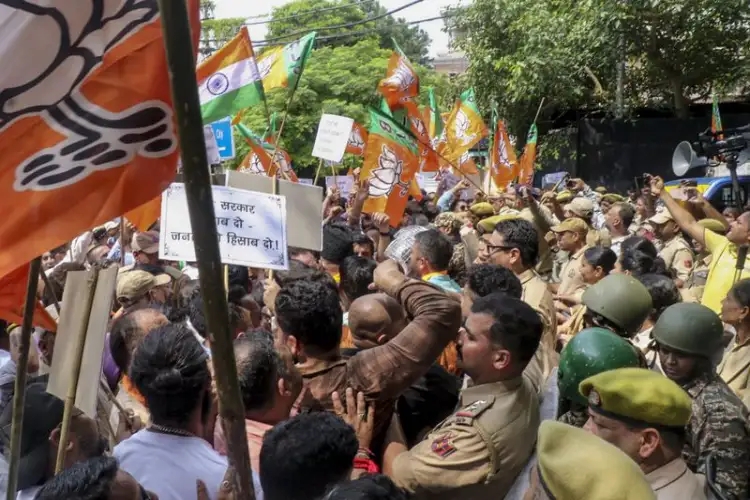 J-K BJP holds protest against NC govt over unemployment, price hike