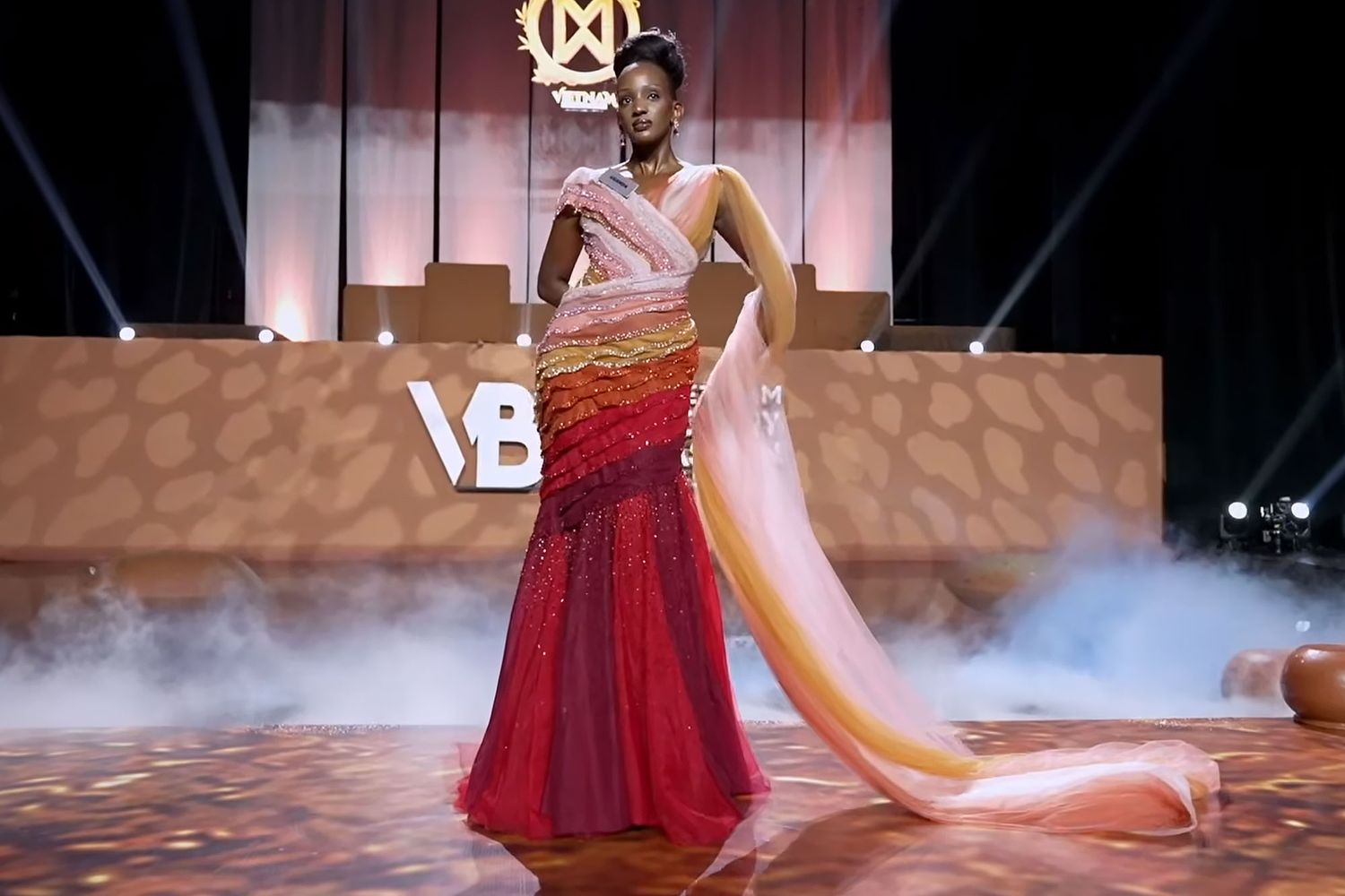 Miss World Uganda Elle Muhoza wears gown inspired by seven layers of a C-section