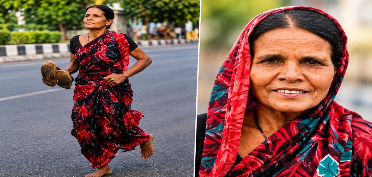 47-year-old mother ran barefoot for her daughters' school fees.