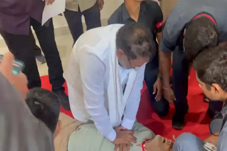 Telangana Minister Vakiti Srihari performs CPR on IAS Officer's PS after he collapses at assembly