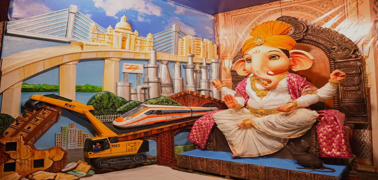 Blueprint for a developed Bengal unveiled at Bappa's court during Ganesh Chaturthi in Kolkata.