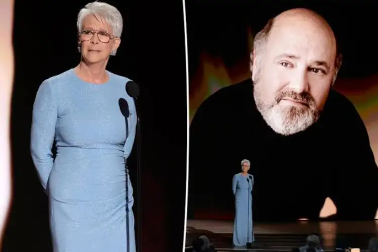 Jamie Lee Curtis cries at 2026 Emmys while honouring late friend Rob Reiner