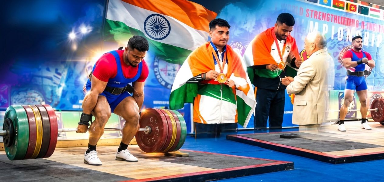 Mukim Ansari created history by lifting 310 kg, winning two gold medals in Kyrgyzstan.