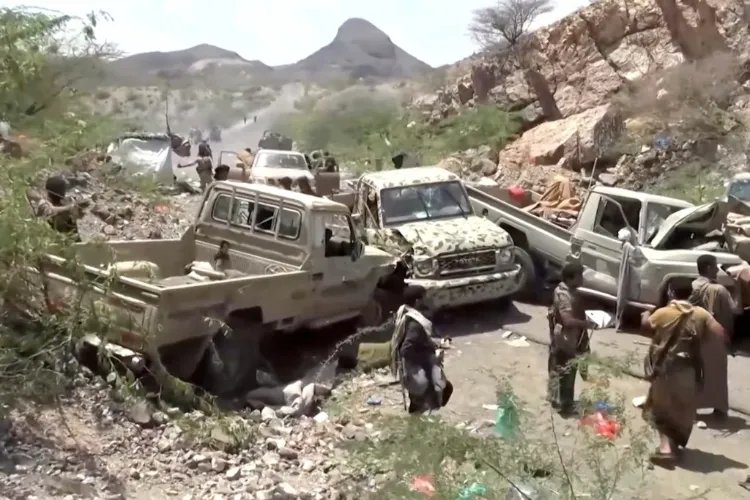 Strikes on Houthi targets in Yemen; claim of military vehicles being destroyed.